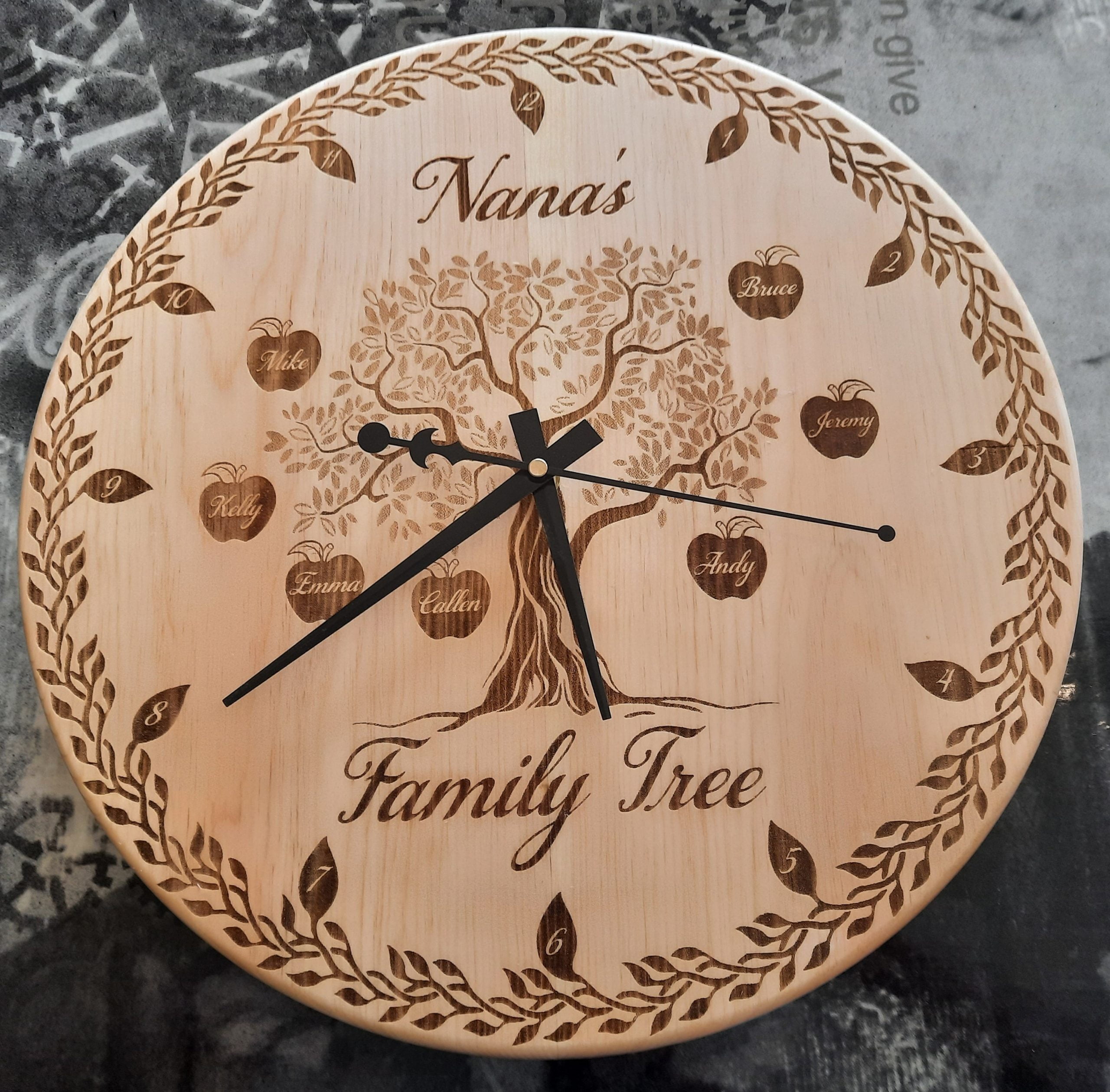 Family Tree Clock From The Thicket